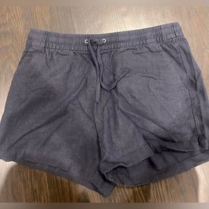 Navy Blue Linen shorts with drawstring